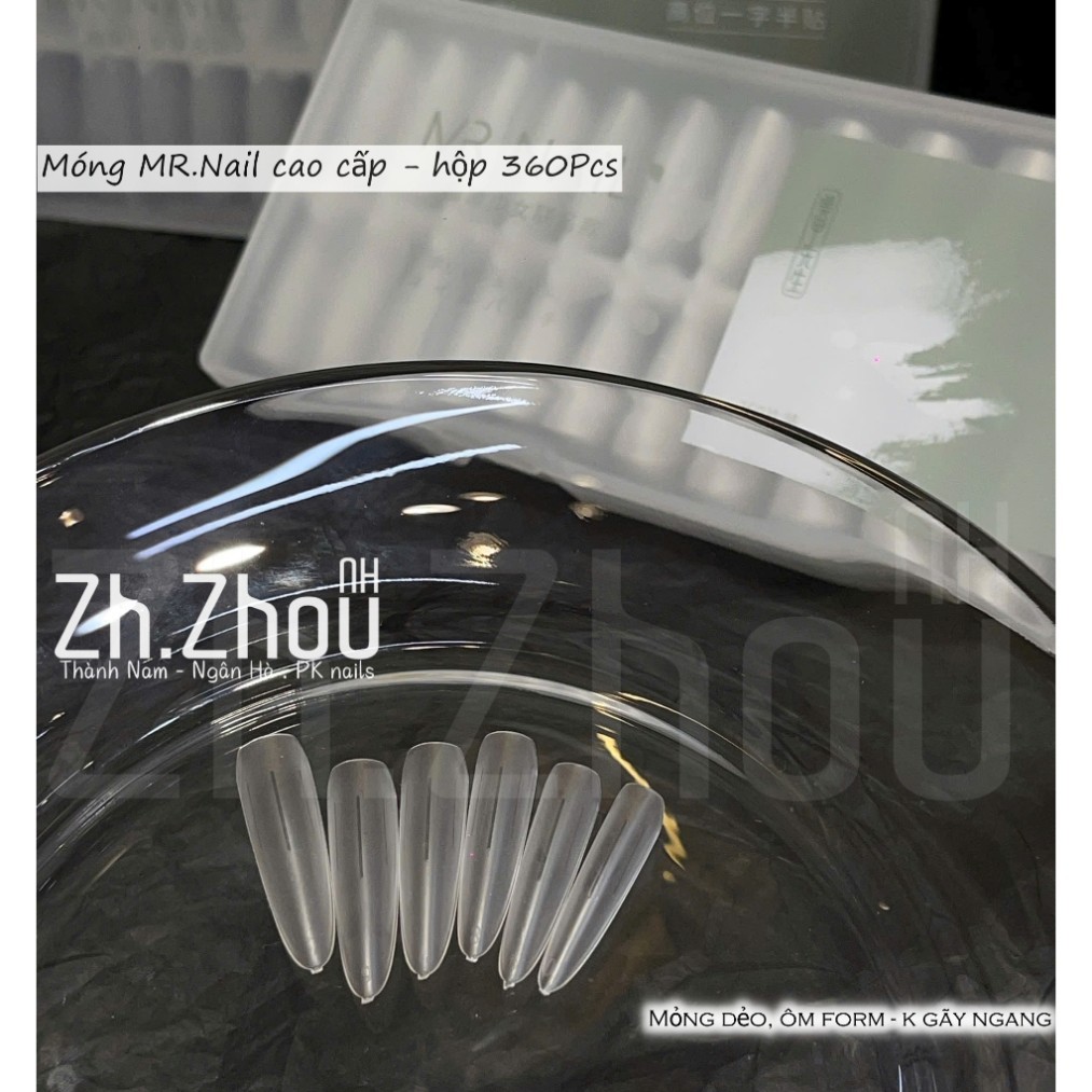 Móng úp mr nail chính hãng, móng úp thang mr nail, móng úp form hạt gạo mr nail, móng hạt gạo dài mr nail chính hãng