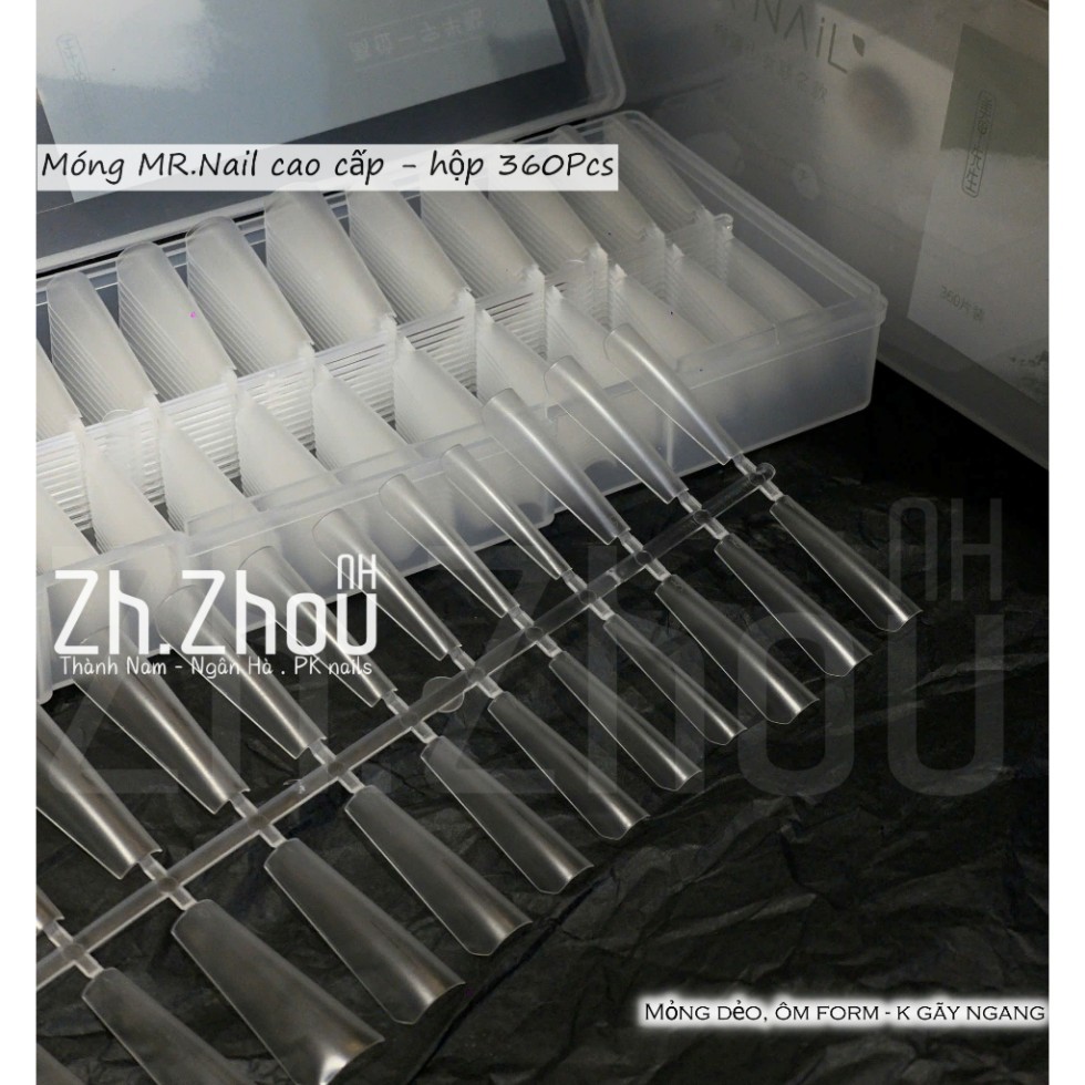 Móng úp mr nail chính hãng, móng úp thang mr nail, móng úp form hạt gạo mr nail, móng hạt gạo dài mr nail chính hãng