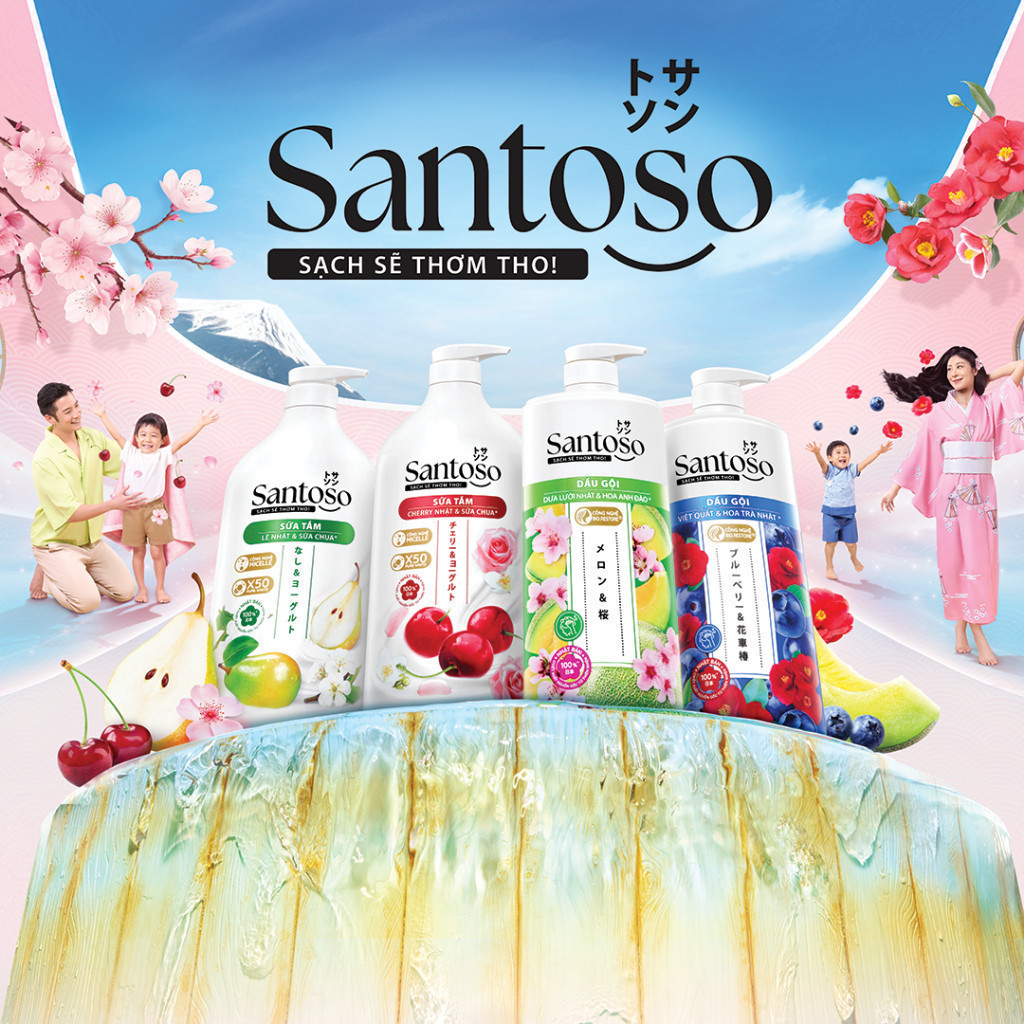 [Chọn mùi hương] Sữa tắm Santoso chai x 1kg