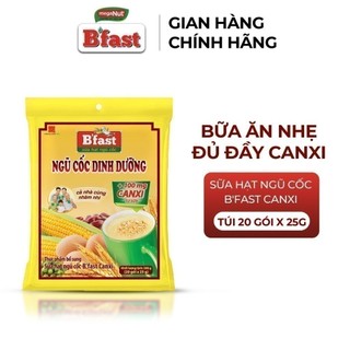 Combo 3 Túi Sữa Hạt Ngũ Cốc B'Fast Canxi - Túi 20 Gói x 25g