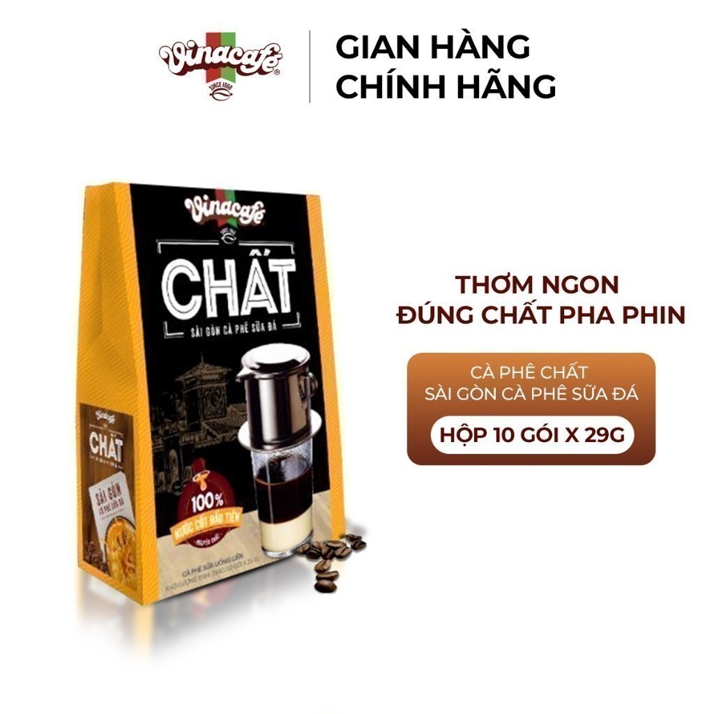 Combo 2 Cà Phê Vinacafé Chất Sài Gòn Cà Phê Sữa Đá - Hộp 10 Gói x 29g