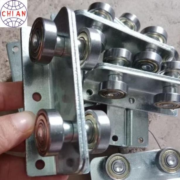 Phụ Kiện Cửa Sắt, Bánh Xe Cửa Lùa Chịu Lực 200Kg, Chịu Tải 4 Bi Chạy Máng Tuỳ Chọn 40/55/60mm