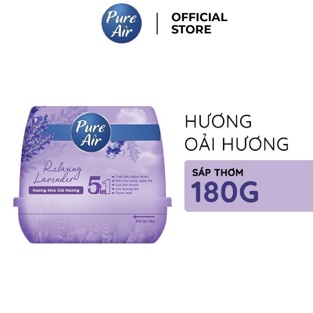 Ảnh Combo 3 Sáp thơm khử mùi Pure Air hương lavender/cam chanh/hoa anh đào/hoa hồng 180g 4
