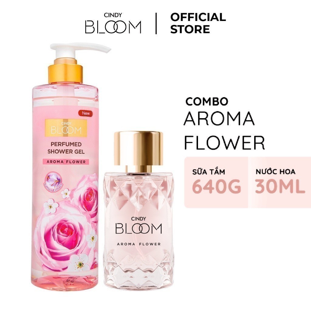 Ảnh Combo Sữa tắm nước hoa 640g + Nước hoa Cindy Bloom Aroma Flower 30ml hương ngọt ngào 1