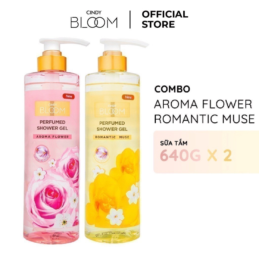 Ảnh Combo Sữa tắm nước hoa Cindy Bloom Aroma Flower + Romantic Muse quyến rũ 640g 1
