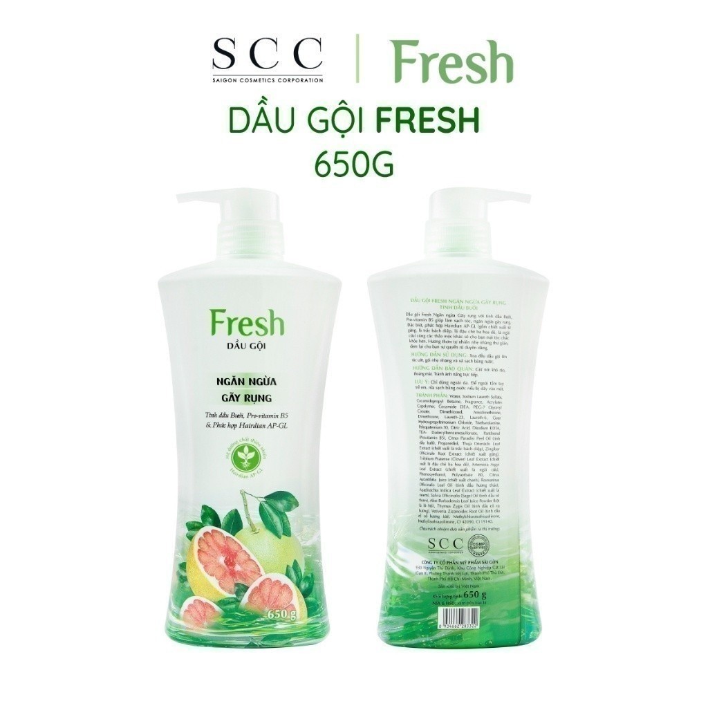 Ảnh Combo 2 Dầu gội Fresh Giảm gãy rụng tinh dầu Bưởi 650g/chai 4