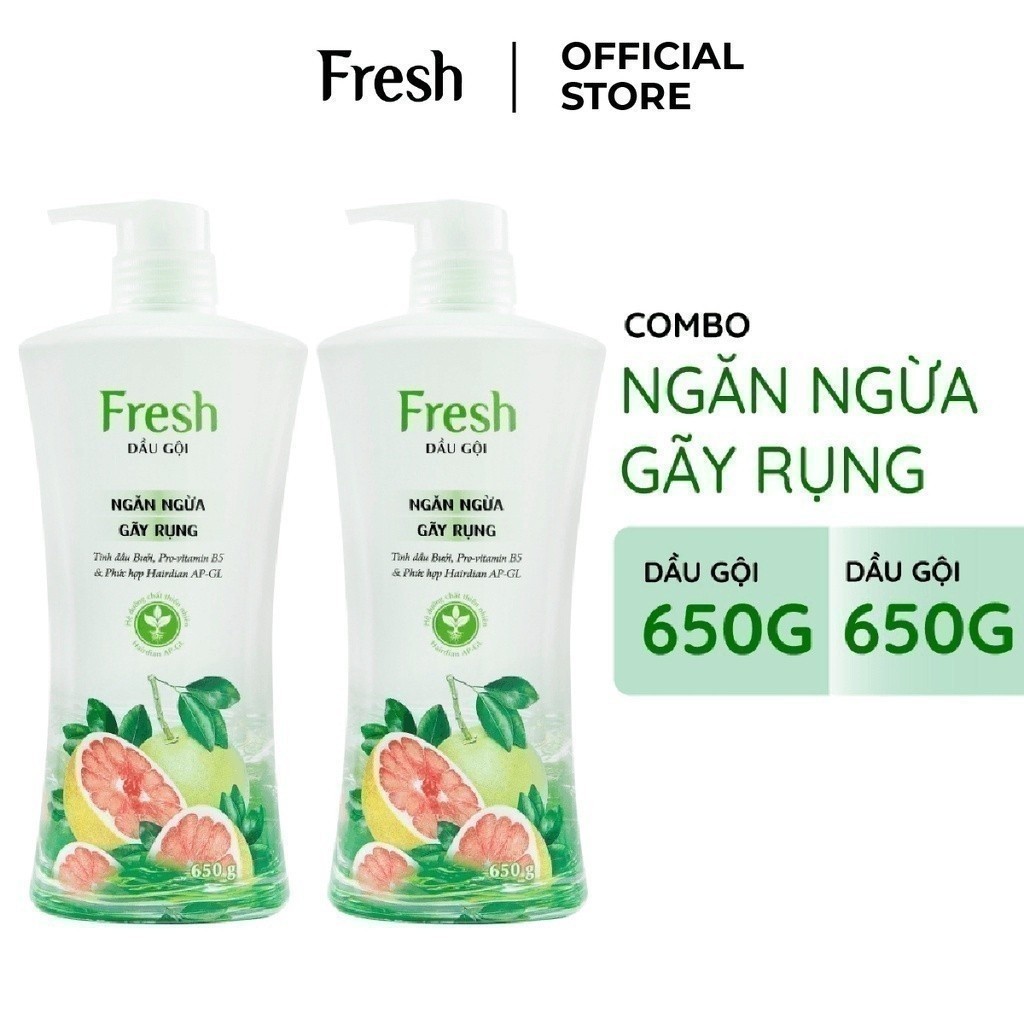 Ảnh Combo 2 Dầu gội Fresh Giảm gãy rụng tinh dầu Bưởi 650g/chai 1