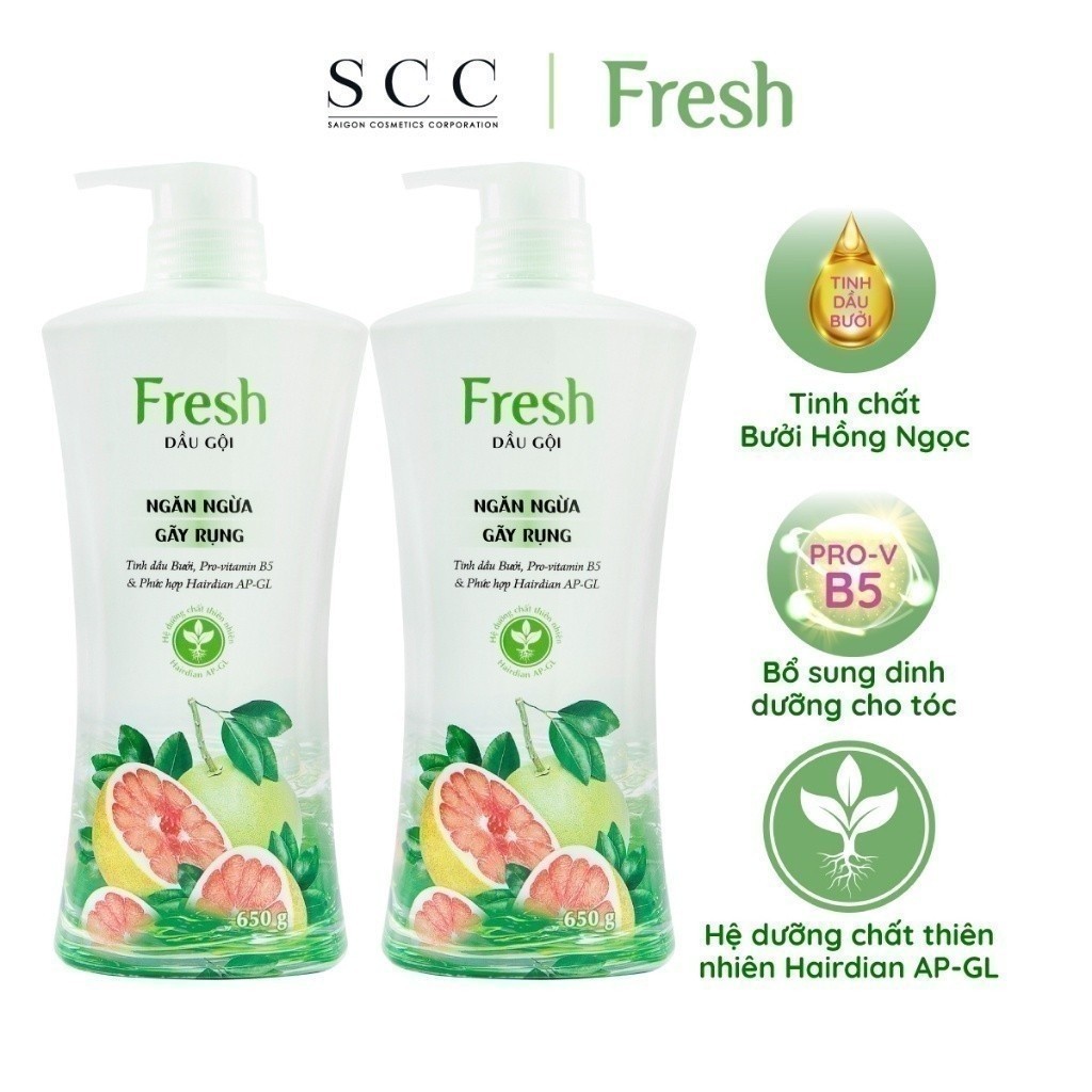 Ảnh Combo 2 Dầu gội Fresh Giảm gãy rụng tinh dầu Bưởi 650g/chai 2