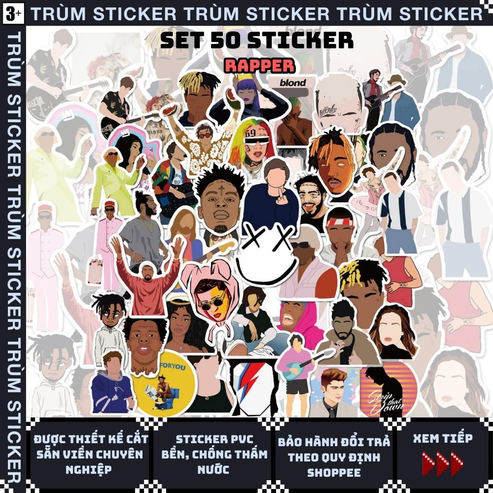 Set 50 Stickers, Hình Dán HipHop Rapper OldSchool- idol,hot hit- Trang ...