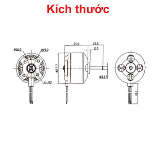Động cơ không chổi than brushless A2212 trục 3.17mm 930KV/1000KV/.../2700KV/