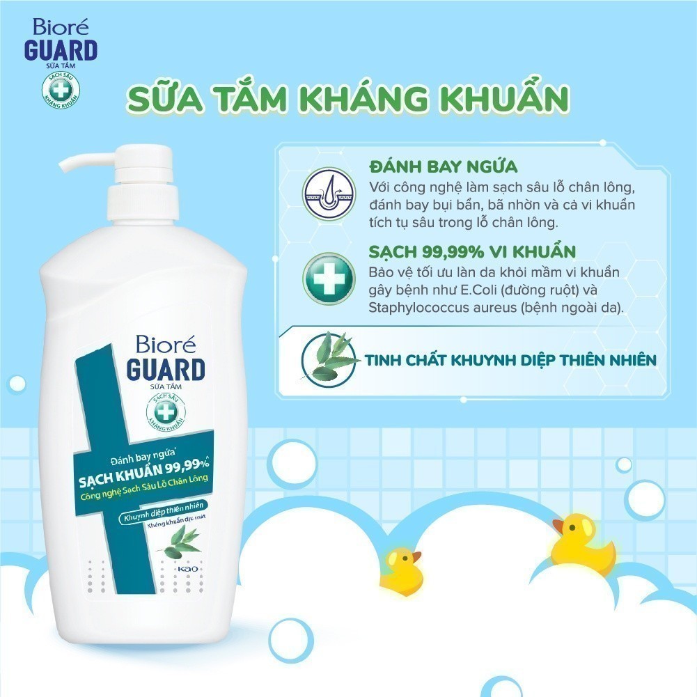 Ảnh Sữa Tắm Sạch Sâu Kháng Khuẩn Khuynh Diệp Thiên Nhiên Biore Guard 800g 2