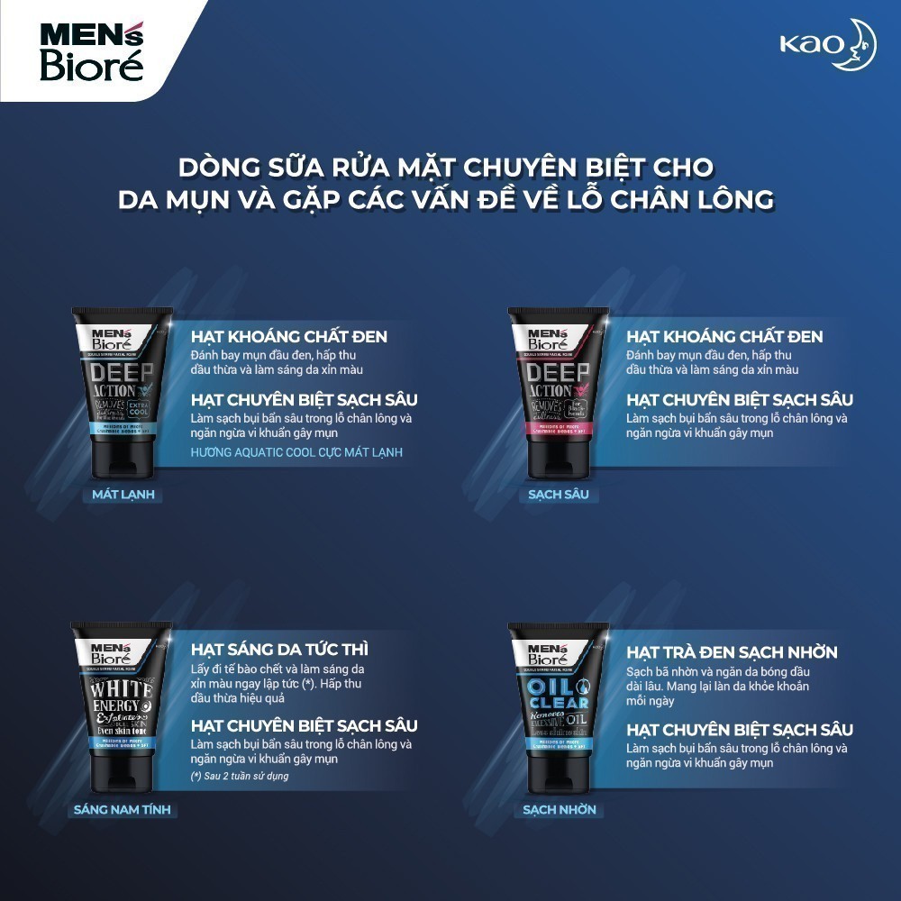 Ảnh Sữa Rửa Mặt Men Biore Hạt Tác Động Kép Mát Lạnh Sảng Khoái 100g 3