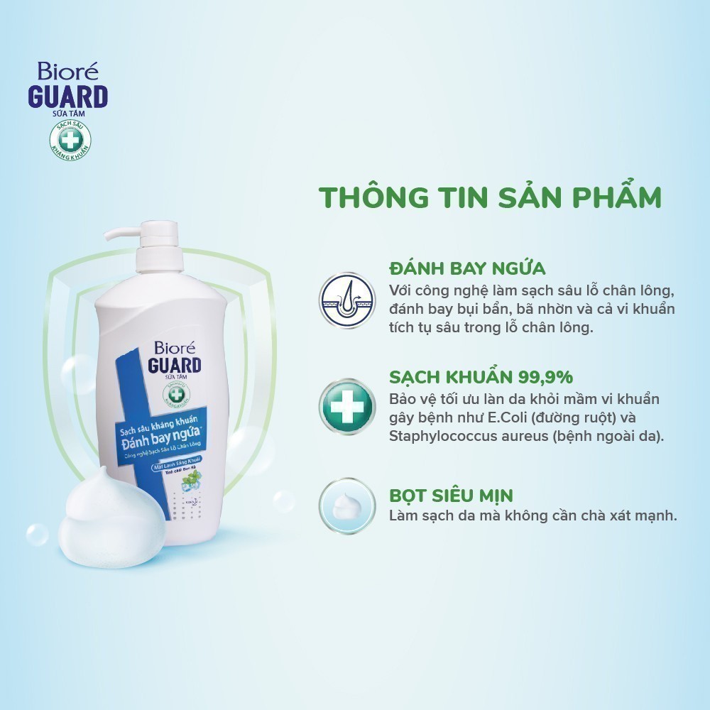 Ảnh Biore Sữa Tắm Sạch Sâu Kháng Khuẩn Guard – Mát Lạnh Sảng Khoái 800g 2