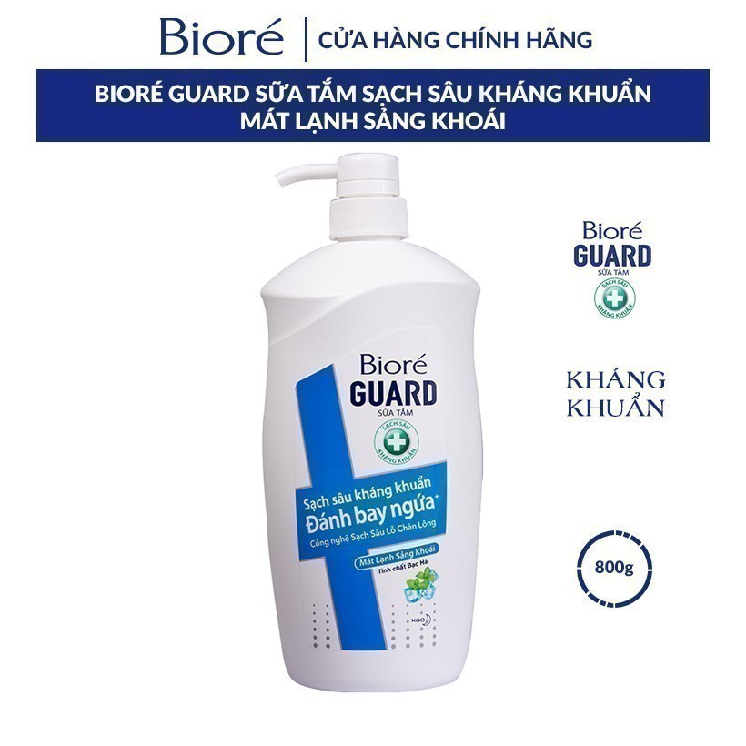 Ảnh Biore Sữa Tắm Sạch Sâu Kháng Khuẩn Guard – Mát Lạnh Sảng Khoái 800g 1