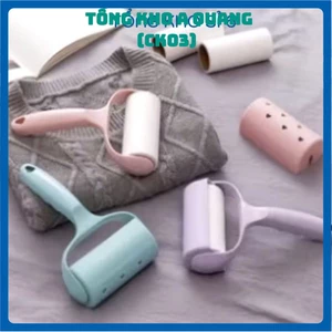 Bộ Cây Lăn Bụi 6 Lõi Lăn Thay Thế Làm Sạch Quần Áo, Ga Giường, Sofa, Lông Chó Mèo - CÂY LĂN BỤI KÈM 6 LÕI, CHỔI PHỦI BỤI