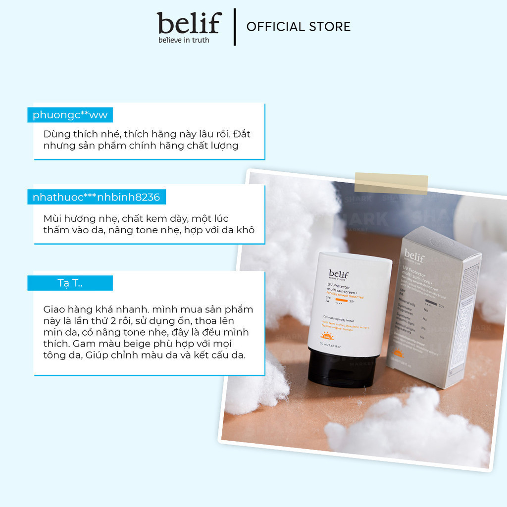 Ảnh Kem chống nắng hiệu chỉnh da belif UV Protector Multi Sunscreen SPF50+ PA++++ 50ml 2