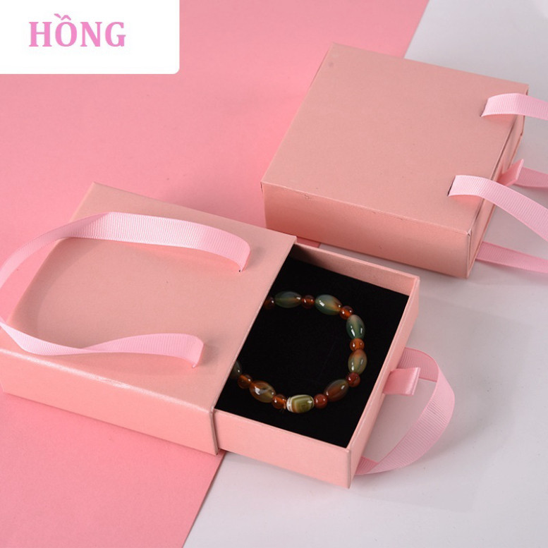 Hộp đựng trang sức JUNO có quai xách in logo từ 500 hộp đựng dây chuyền hộp nhẫn lắc tay JSP