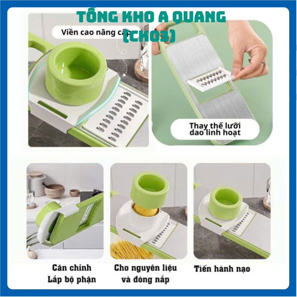 Dụng Cụ Bào Nạo Rau Củ Quả Đa Năng 6 LƯỠI DAO INOX 304, DỤNG CỤ NẠO BÀO SỢI - NAOBAORAUCU89
