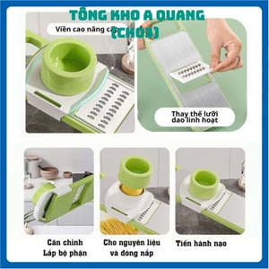 Dụng Cụ Bào Nạo Rau Củ Quả Đa Năng 6 LƯỠI DAO INOX 304, DỤNG CỤ NẠO BÀO SỢI - NAOBAORAUCU89