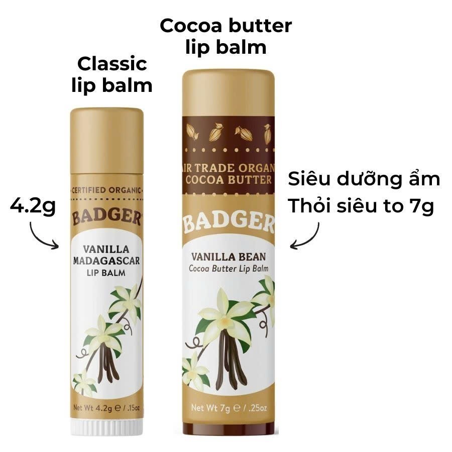 Ảnh Son dưỡng môi hữu cơ Vanilla Madagascar BADGER Lip Balm USDA Organic - 4.2g 2