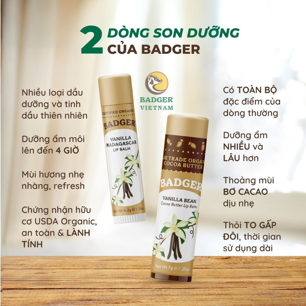 Ảnh Son dưỡng môi hữu cơ BADGER Lip Balm USDA Organic - 4.2g 1