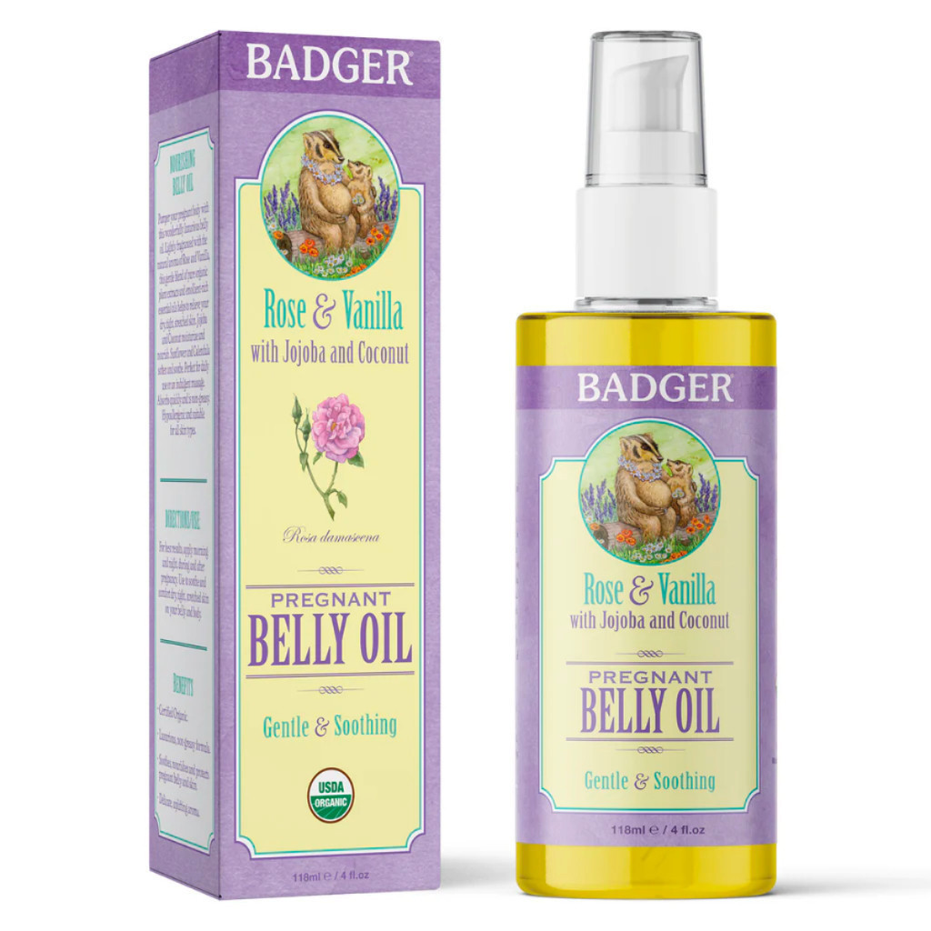 Ảnh Dầu hữu cơ chống rạn da mẹ bầu BADGER Organic Belly Oil phòng ngừa nứt da, giảm ngứa an toàn – 118mL 2
