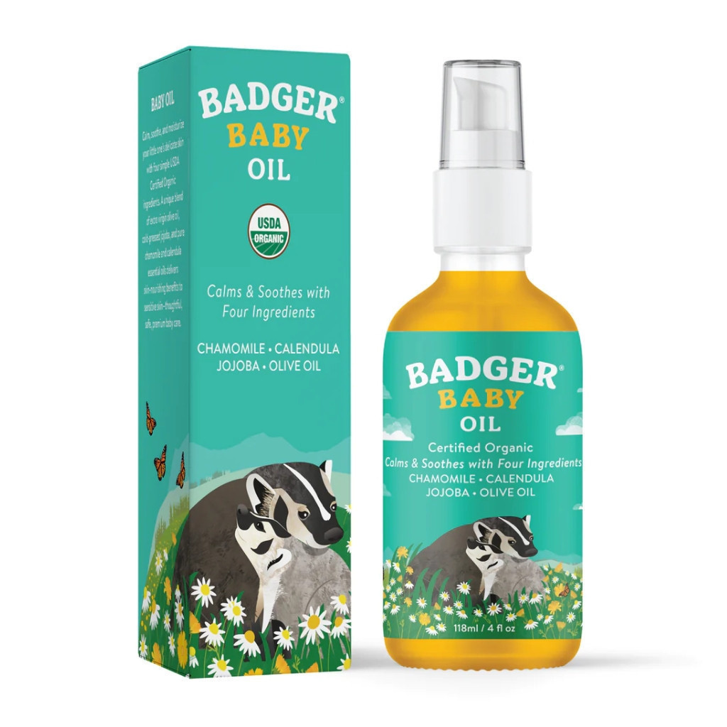 Ảnh Dầu hữu cơ dưỡng da, massage cho em bé Badger Organic Baby Oil - hạn chế khô da, giúp da ẩm mềm - 118ml 4