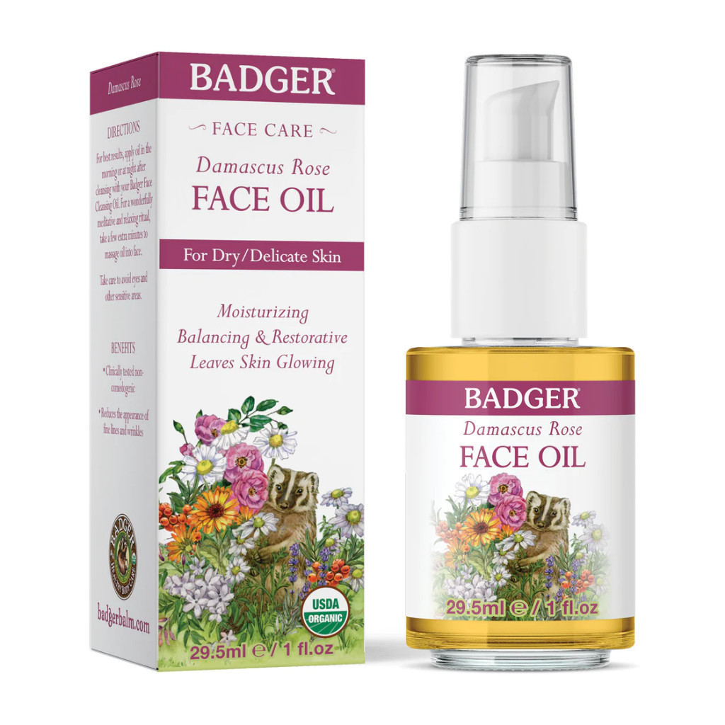 Ảnh Dầu dưỡng da hữu cơ hoa hồng BADGER Rose organic face oil serum chăm sóc cho da khô lão hóa nếp nhăn  - 29.5ML 1