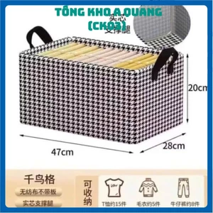 HỘP VẢI KHUNG THÉP KẺ CARO, Túi Khung Thép Họa Tiết Caro Tiện Lợi, Chắc Chắn, Có Thể Gấp Gọn - HOPVAIKHUNGSAT416