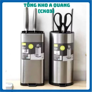 KHAY CẮM DAO TRÒN, Ống để dao kéo 12 ngăn inox cao cấp - MA: KHAYDEDAO47