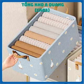 HỘP ĐỰNG QUẦN ÁO HẠC,  Hộp đựng quần áo ngăn nắp 2 màu họa tiết con hạc thiết kế khung sắt cứng cáp giữ form - MA: 0267