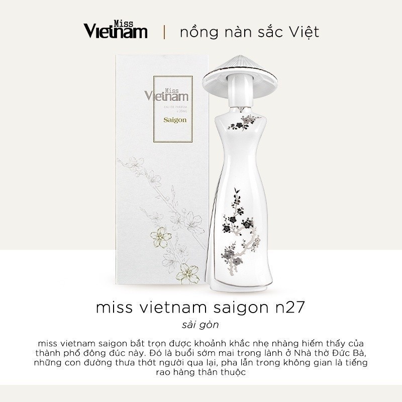 Ảnh Nước hoa nữ Miss Vietnam - Sài Gòn N27 - Hộp sứ trắng EDP 35ml 3