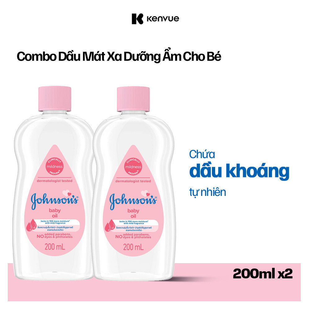 Combo 2 Chai Dầu Mát Xa Johnson's Baby Oil 200ml