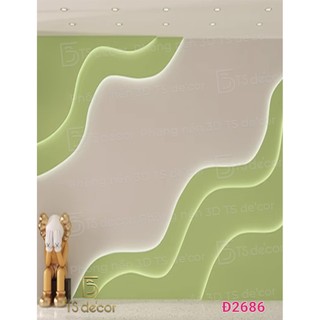 Mẫu phông nền họa tiết sóng kết hợp đèn LED hiện đại decor studio, livestream bán sản phẩm