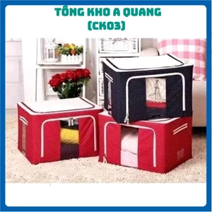TỦ KHUNG THÉP, (hàng loại 1) túi đựng quần áo chăn màn khung thép dày 3mm vải oxford cỡ lớn 66l, gấp gọn tiện lợi TD99