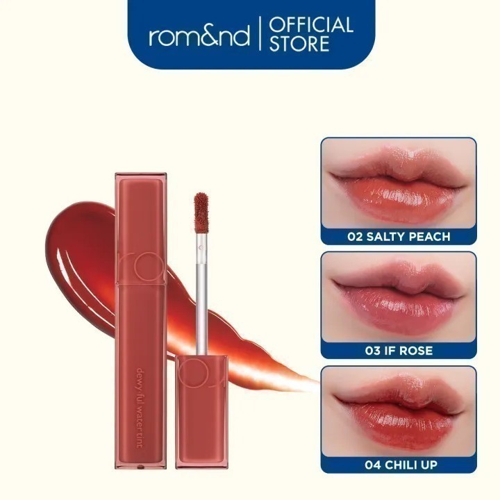 [Rom&nd x KOL] Son tint bóng, siêu lì cho đôi môi căng mọng Hàn Quốc Romand Dewyful Water Tint 5g