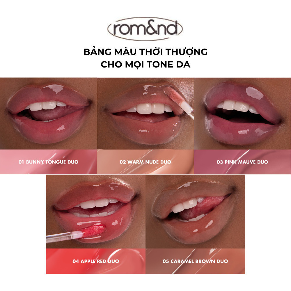 [Volumn Hack Duo] Combo Son Dưỡng Romand Glasting Melting Balm + Son Bóng Romand Glasting Color Gloss
