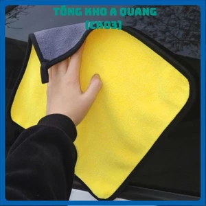 Khăn lau đa năng 2 mặt vàng xám, KHĂN LAU XE OTO - KHAN03443