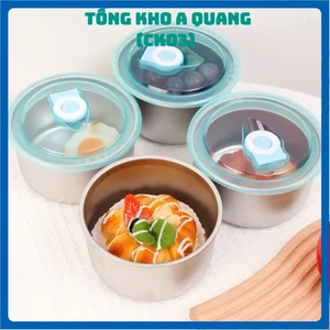 Hộp Đựng Thực Phẩm Tròn Inox 304 Không Gỉ Có Nắp Đậy Bảo Quản Thực Phẩm Tiện Lợi, HỘP ĐỰNG ĐỒ ĂN - MẪ: HOP9006