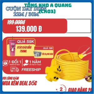 PHÍCH CẮM ĐÚC CHỊU LỰC CAO ĐA NĂNG TIỆN LỢI DÀI 30M, DÂY CẤP NGUỒN 220V , Cuộn Dây Điện Dài 30M Kèm Ổ Cắm