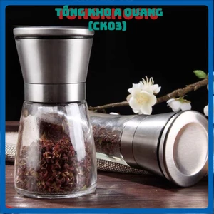 Lọ Xay Tiêu INOX, Cối Xay Tiêu, Xay Hạt Cầm Tay Siêu Nhanh Nắp Bằng Inox, Thủy Tinh, Lọ Say Tiêu