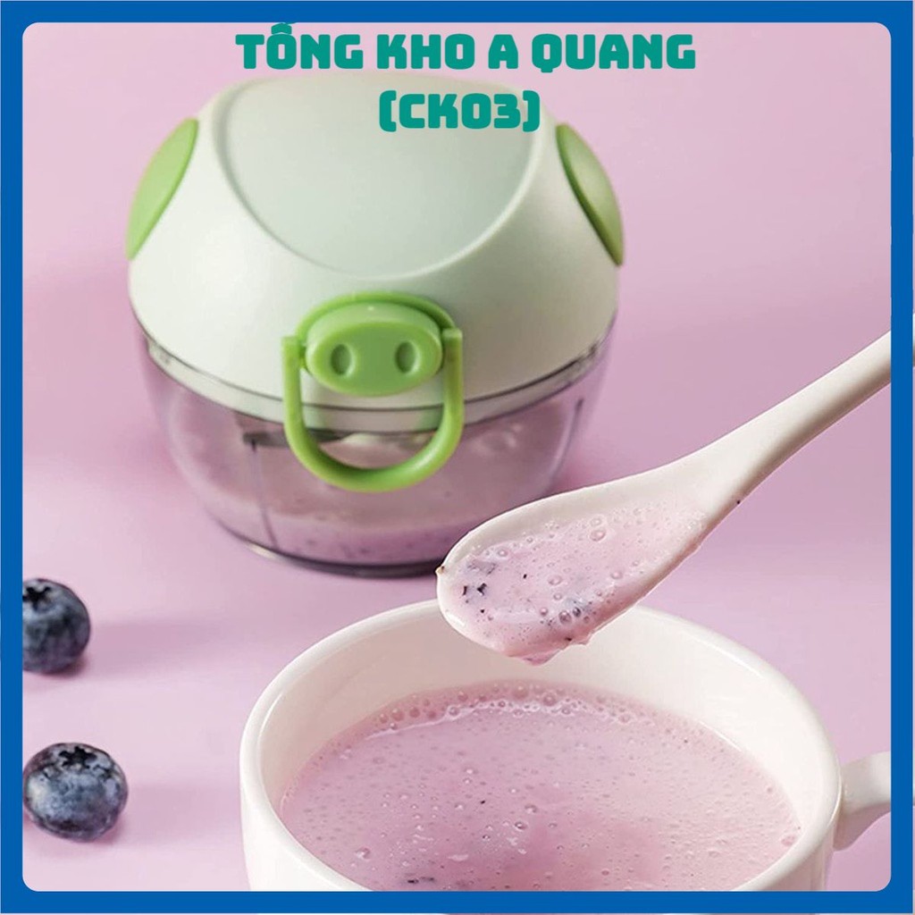 Máy Xay Mini Đa Năng 3 Lưỡi Dao Kéo Tay, Máy Xay Tỏi Ớt Hành, Xay Rau Củ Quả, Xay Đồ Ăn Dặm 3968