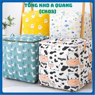 [CÓ NẮP ĐẬY] Hộp Vải Đựng Quần Áo Họa Tiết Cute Thùng,  Hộp Lưu Trữ Đồ Đa Năng Chất Liệu Vải Không Dệt Bền Bỉ Có Nắp Đậy