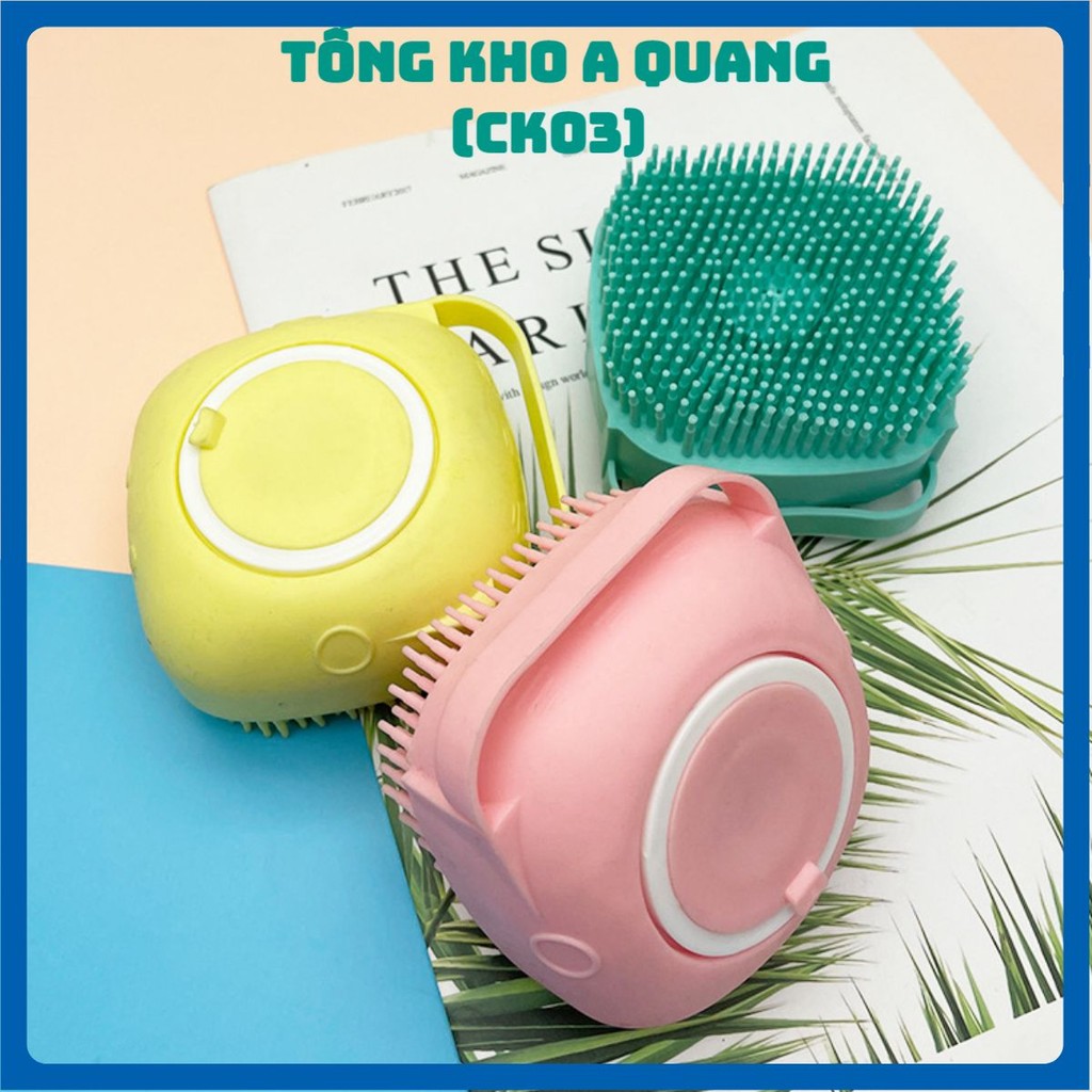 Bông Tắm Silicon Tạo Bọt Massage Có Ngăn Đựng Xà Bông Hình Vuông- BÔNG TẮM CÓ QUAI CHỐNG TRƯỢT 3389