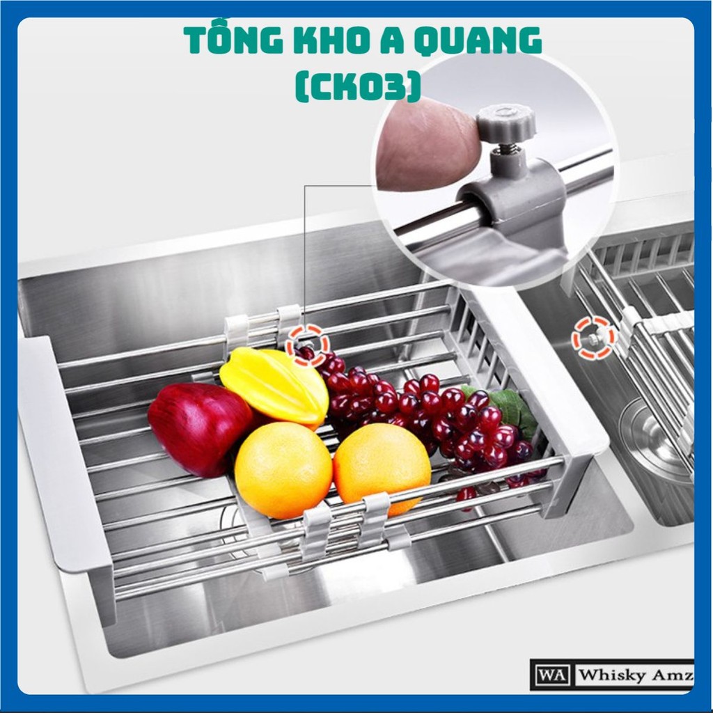 Kệ Giá Rổ Gác Bồn Rửa Chén Bát Đĩa Inox 304 Loại Dày , Rổ Gác Chậu Rửa Bát Bát Đa Năng Cực Tiện Lợi