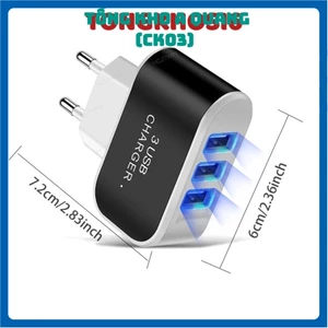 3 Cổng USB Đa Năng Đầu Sạc EU 5V1A Đầu Sạc USB USB Đơn USB Điện Thoại Di Động Máy Tính Bảng Sạc
