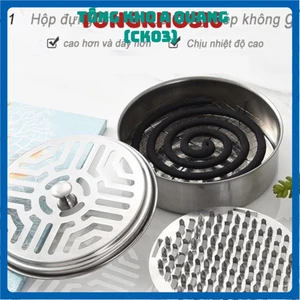 Khay đựng nhang muỗi inox xịn, hộp đựng nhang muỗi chống nóng có nắp tiện lợi