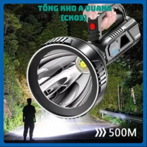 Đèn Pin Siêu Sáng Chiếu Xa 500m Chống Thấm Nước- Đèn Pin Cầm Tay Mini Siêu Sáng Sạc Điện Pin Cực Trâu- Bảo Hành 6 Tháng