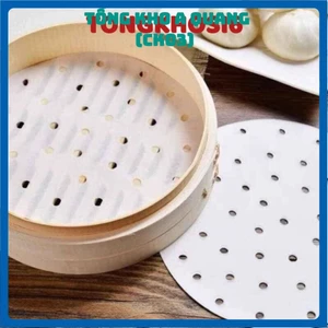 Giấy nến cho nồi chiên không dầu Bambooo Eco 100 tờ giấy nến đục lỗ an toàn sức khỏe mẫu mới