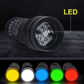[Ưu đãi] (5 cái) Đèn báo AD16 - 16C lỗ khoét 16mm điện áp 12V, 24V, 220VAC, 380VAC